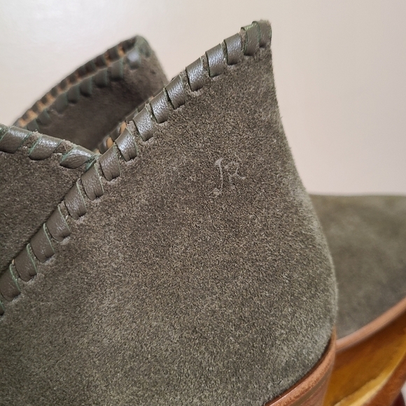 Jack Rogers Marianne Olive Green Suede Ankle Booties - Picture 5 of 7